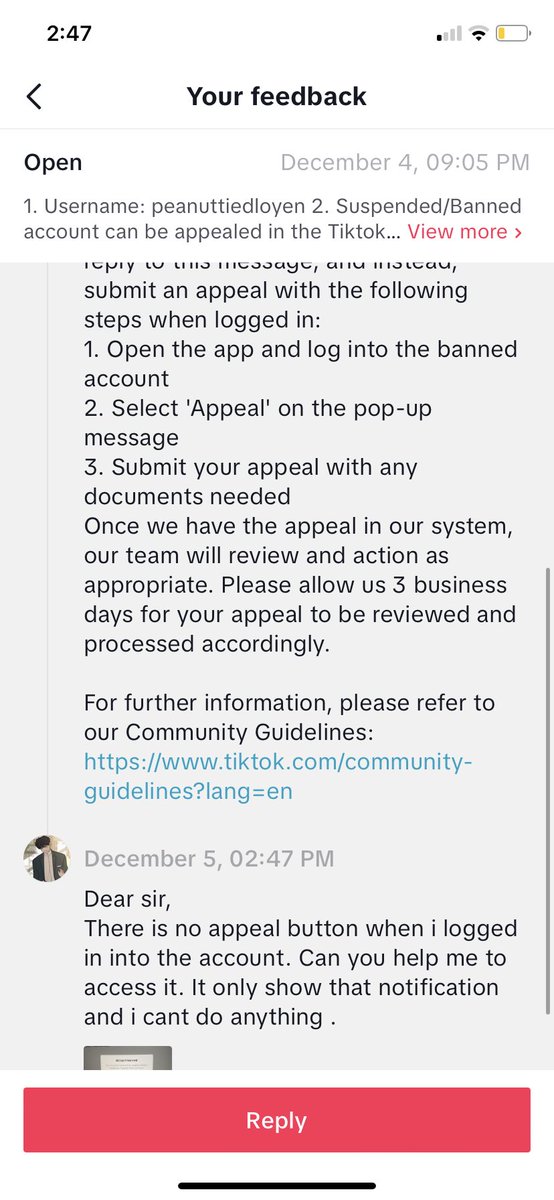 nasyazz242's tweet photo. @TikTokSupport dear sir , how can i click appeal button on the pop up message when there no where appeal button showing up when i log in into my banned tiktok account. Kindly please help me sir. Thank you. https://t.co/5AtHg3LQMI