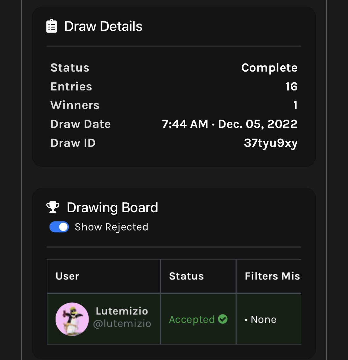 AllOurOwners's tweet photo. #SundayGiveaway
We have our Sunday Giveaway Winner 🏆: @lutemizio
Congrats 🥳
✔️ https://t.co/KO5lm20snO
#TheColorfulWhales #nftcom_unity
#NFT #NFTGiveaway https://t.co/CrIa0yNDGx