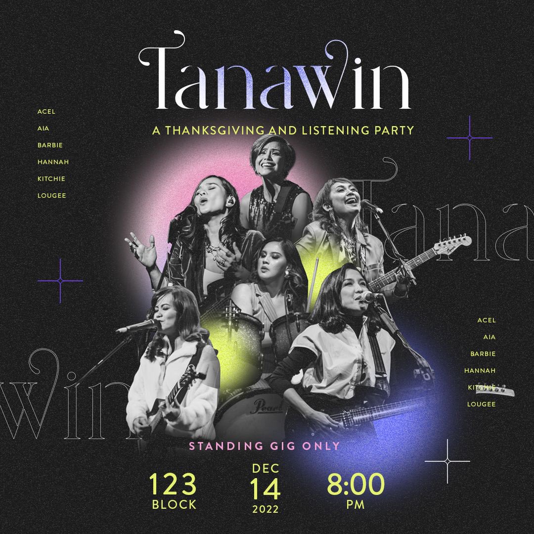 Pinoy rock queens Acel, Aia, Barbie, Hannah, Kitchie and Lougee Basabas are performing at One Two Three Block, Mandala Park in Mandaluyong City this Dec 14, Wednesday from 8pm onwards.

Limited tickets here: bit.ly/tanawintickets

P.S. Standing gig only. #GNNTanawin