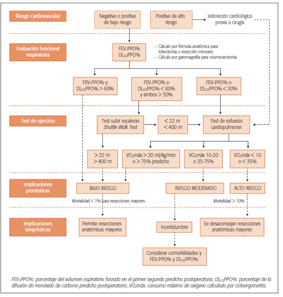 Tabla para valorar OPERABILIDAD!!  Debajo os dejo la biblio!! #neumo #operabilidad #cancerpulmon