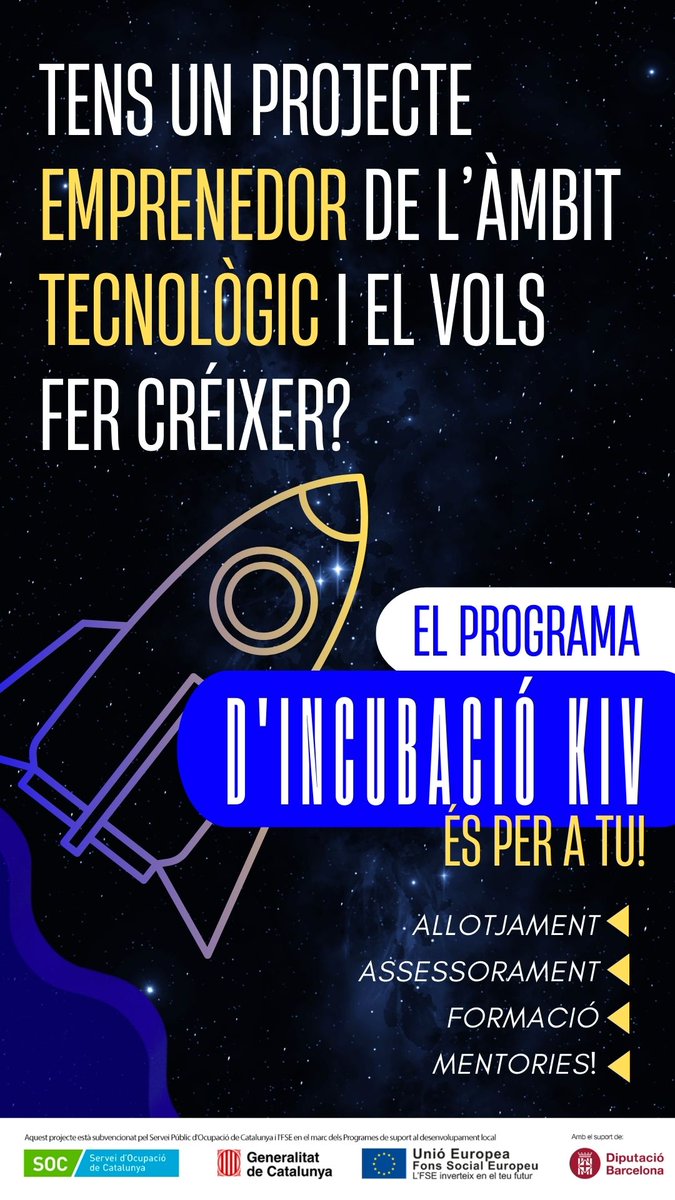 Si tens un projecte emprenedor de l’àmbit tecnològic i vols fer-lo créixer, el programa d’incubació KIV t’interessa!

Descobreix-lo aquí 👉🏼 vitvic.cat/fes-creixer-el…