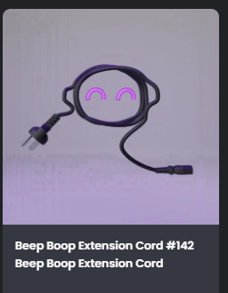 _bertok's tweet photo. Minted an extension cord for Season 2 @BeepBoopBotz !!! Used my daily withdrawal of $BOOP for this bad boy!! 🆓🆓🆓 @Jarvisboops @AliceBeeps #P2E #FactualFacts!!! #BeepBoop 🤖🏴‍☠️🤖🏴‍☠️🤖🔥🔥🔥 https://t.co/CE3DRl5ZKi