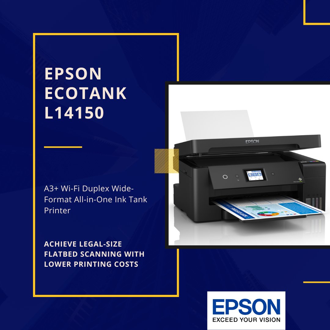 itklikcom's tweet photo. Epson EcoTank L14150 memberikan lebih banyak variasi ukuran kertas. Printer ini dirancang untuk dapat memindai hingga legal dan folio, dan mencetak hingga ukuran A3+.

Untuk pemesanan dan info lebih lanjut silahkan hubungi kami di link https://t.co/fsPwHh2tg6 https://t.co/5onuaDPlIh