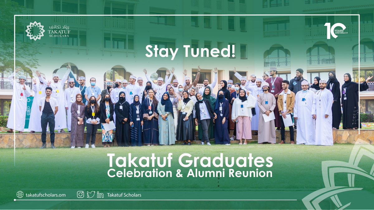 takatufscholars's tweet photo. ترقبوا ... حفل تخريج برنامج روّاد تكاتف وملتقى الخريجين 2022.

#TSP_10Years_of_Impact
#TakatufScholars #روَاد_تكاتف https://t.co/mpadEu9mmh