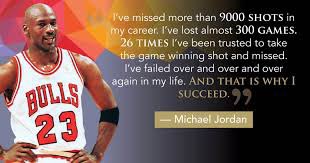 In need of the famous Michael Jordan quote today, after “missing some shots” over the last few days.