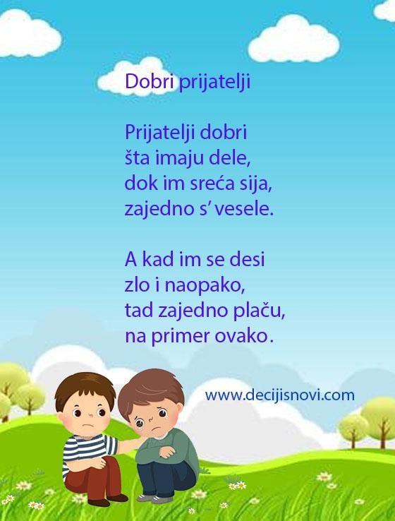 Deco, pročitajte pesmu "Dobri prijatelji" čika Jove Zmaja i izvucite iz nje pouku.
decijisnovi.com/pesma-168

#škola #skolica #zmaj #decijisnovi #prijatelj #drugarstvo  #pesmezadecu