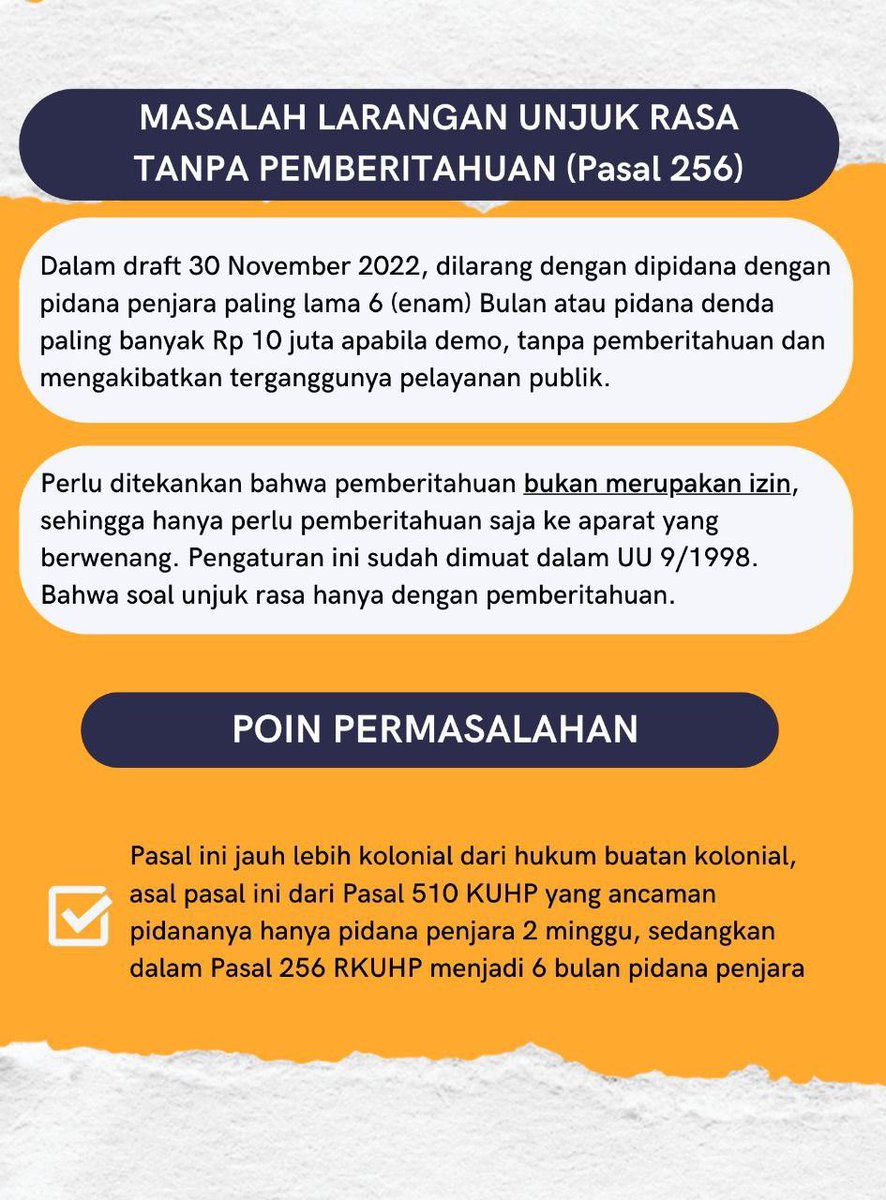 LBH_Jakarta's tweet photo. Untuk kamu nih yang masih bertanya-tanya apa sih permasalahan yang ada di RKUHP. Yuk sebentar saja meluangkan waktumu untuk melihat point-point ini. Jangan sampai terlambat untuk tahu karena kita #SemuaBisaKena dan bisa banget #TibaTibaDIPENJARA karena di draft terbaru RKUHP. https://t.co/tT7DPtpUO0