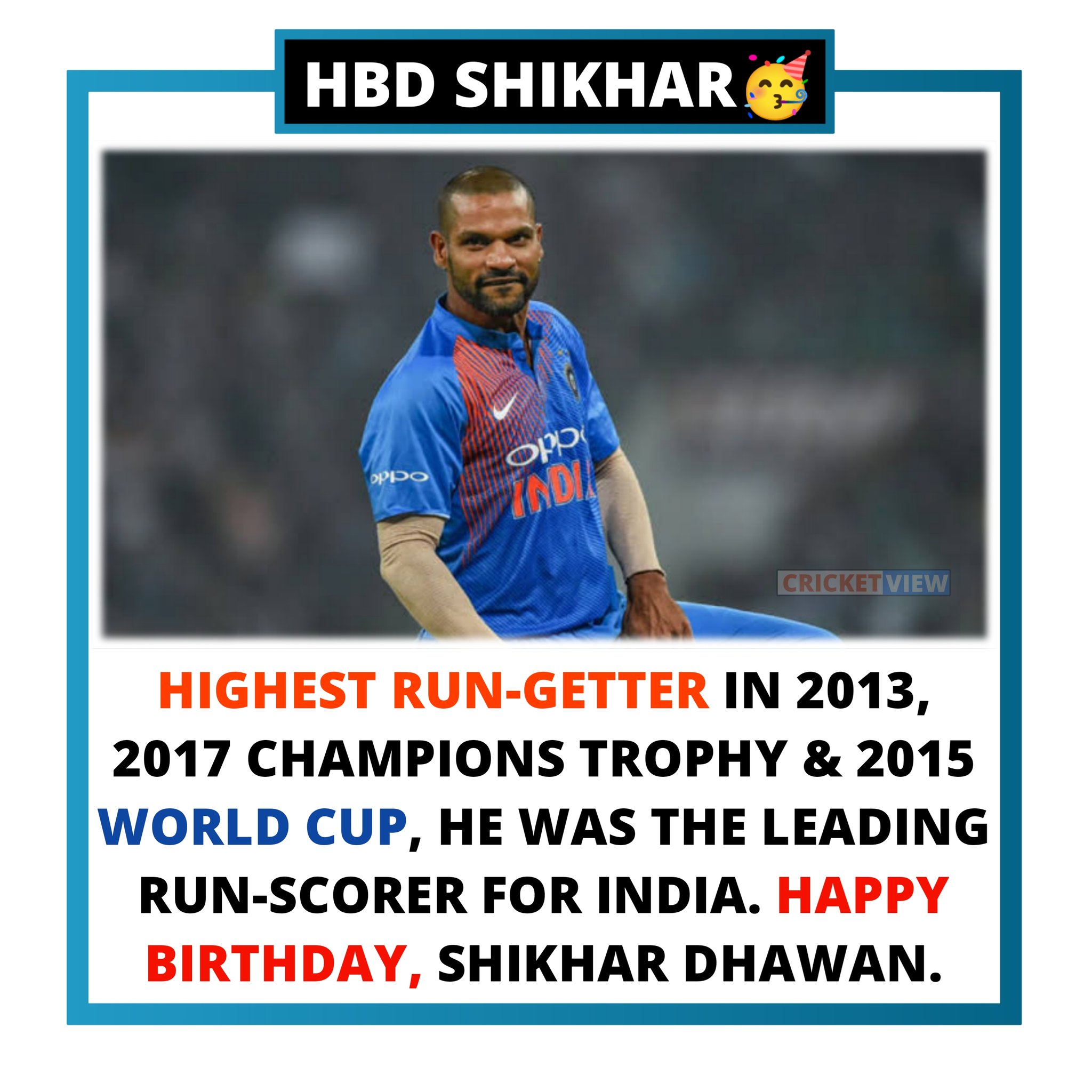 Happy Birthday Shikhar Dhawan. 