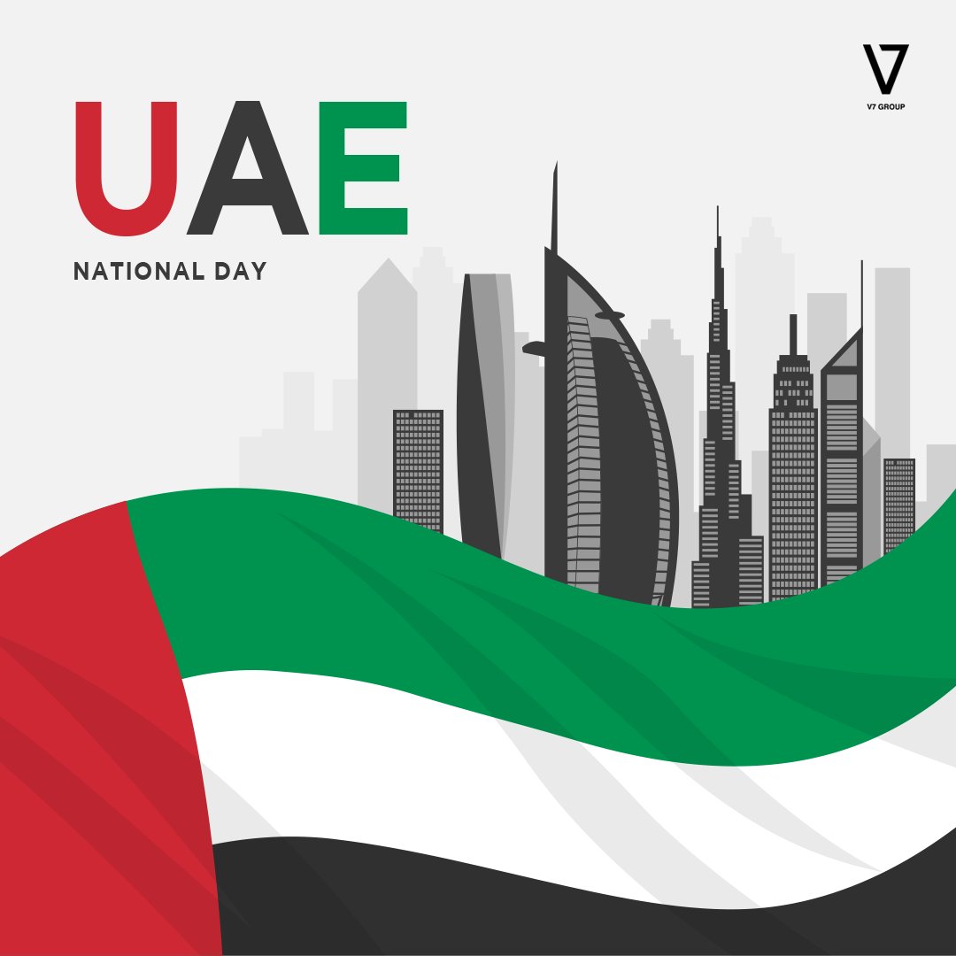 V7GroupMENA's tweet photo. Happy UAE National Day from V7 Group!

#V7Group #UAENationalDay #MyDubai #MyUAE #51Years #Dubai #DubaiBusiness #nationalday51 #UAENationalday51 #اليوم_الوطني #اليوم_الوطني_الاماراتي #اليوم_الوطني_51 https://t.co/RfgReVaUTq