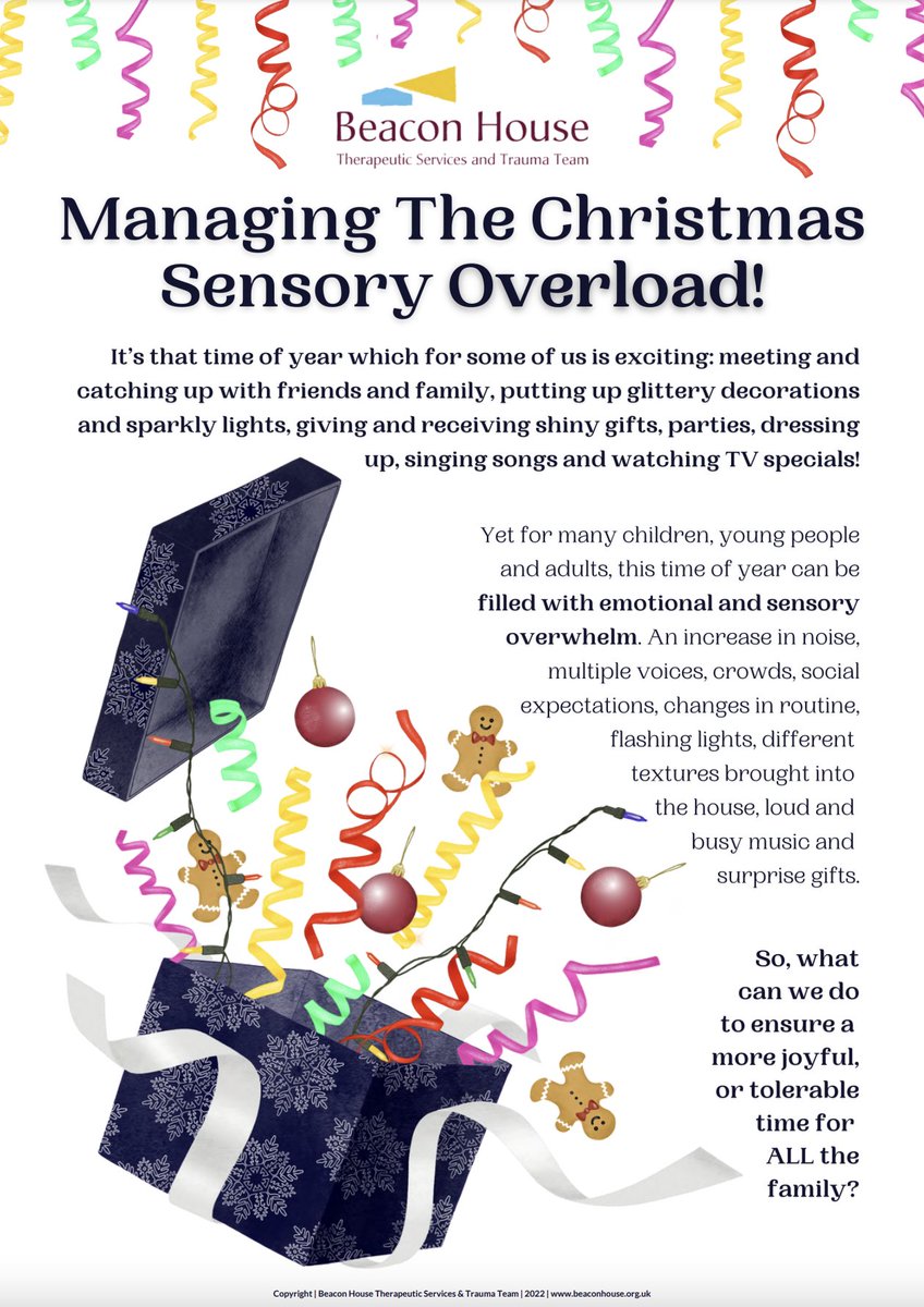 The Beacon House Resource Advent Day 5: 

Managing the Christmas Sensory Overload! What can we do to ensure a more joyful, or tolerable time for ALL the family? #BHResourceAdvent

Click here: calendar.myadvent.net/?id=c3ec814dd7…