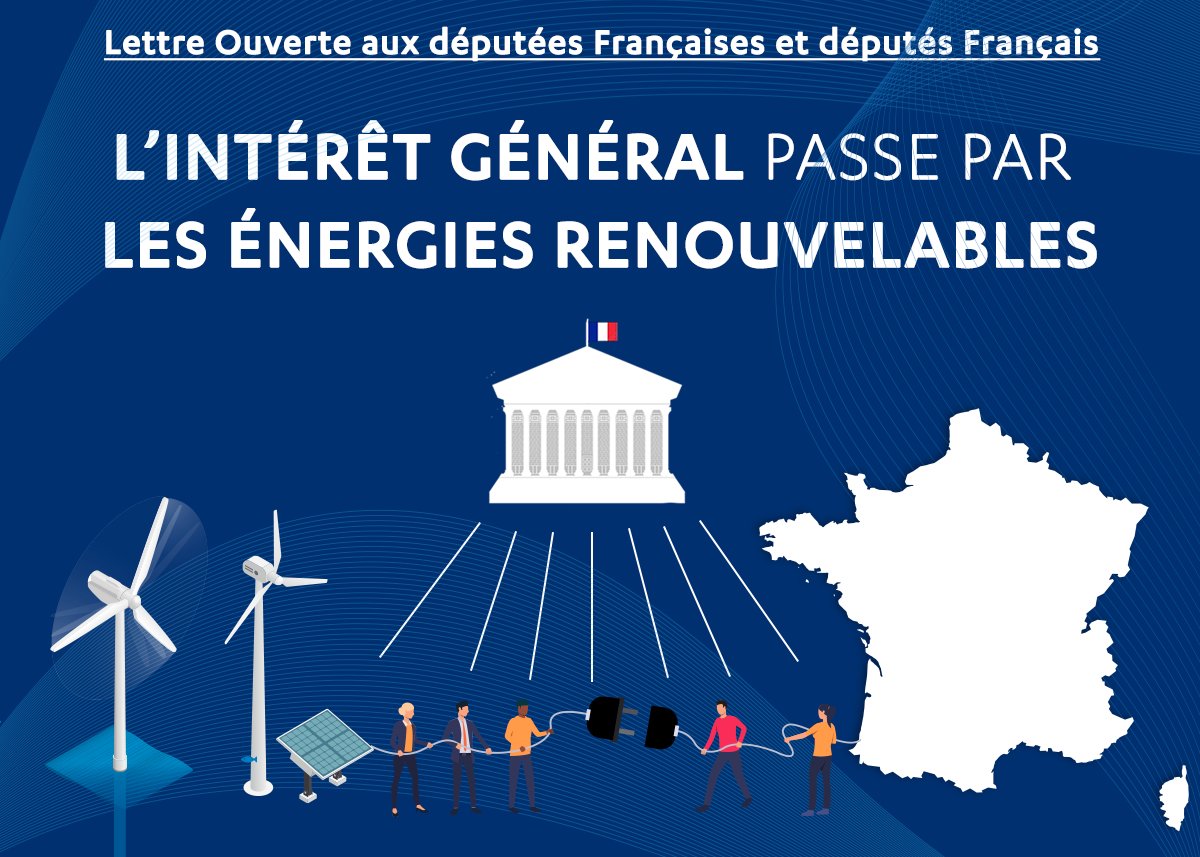 [#LettreOuverte]  Message ‼️ pour nos député.e.s 🇫🇷 : l'interêt général passe par les #EnR ! 

ℹ️La loi d'accélération des #EnR si indispensable pour la France est discutée à partir d'auj. ds l'hémicycle ! Soyez responsables ! #urgence #PV #éolien  
 
📢 fee.asso.fr/actu/lettre-ou…