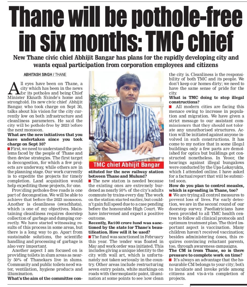 QueenofThane's tweet photo. Lets see, if this is just a prank from TMC to citizens or a reality. (Remember TMC will say the complaint does not pertains to TMC if any potholes are reported after 6 months) #thane https://t.co/oePKV8BW4E