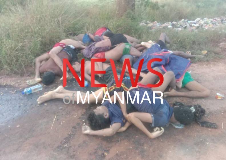 BREAKING: 13 Rohingya dead bodies found
 
This morning, the villagers of Barlar village in Yangon Region’s Hlegu Township found 13 Rohingya dead bodies on the side of Tabinshwehti Road. They are now at Yangon General Hospital for postmortem. 1/2
 
#WhatsHappeningInMyanmar