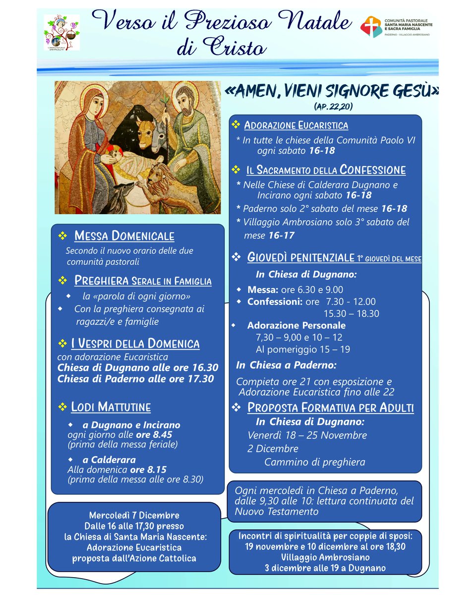 Programma di Avvento 2022 
#Avvento #Avvento2022 #ComunitàpaoloVI