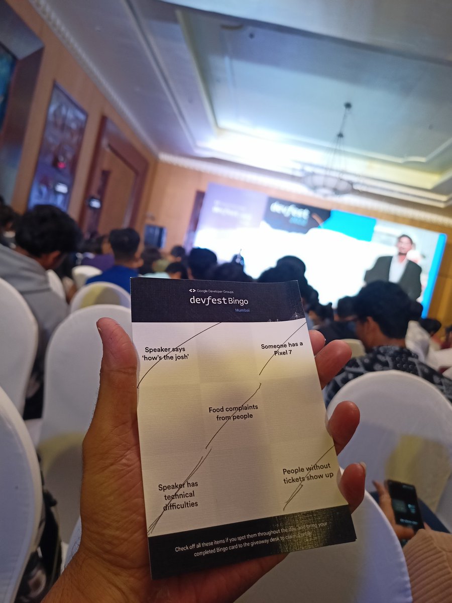 skateryash's tweet photo. Completed DevFest Bingo 🥳
@gdgmad @GDGCloudMumbai
#DevFest2022 #DevfestMumbai #DevfestBingo https://t.co/hIztOBG7DX