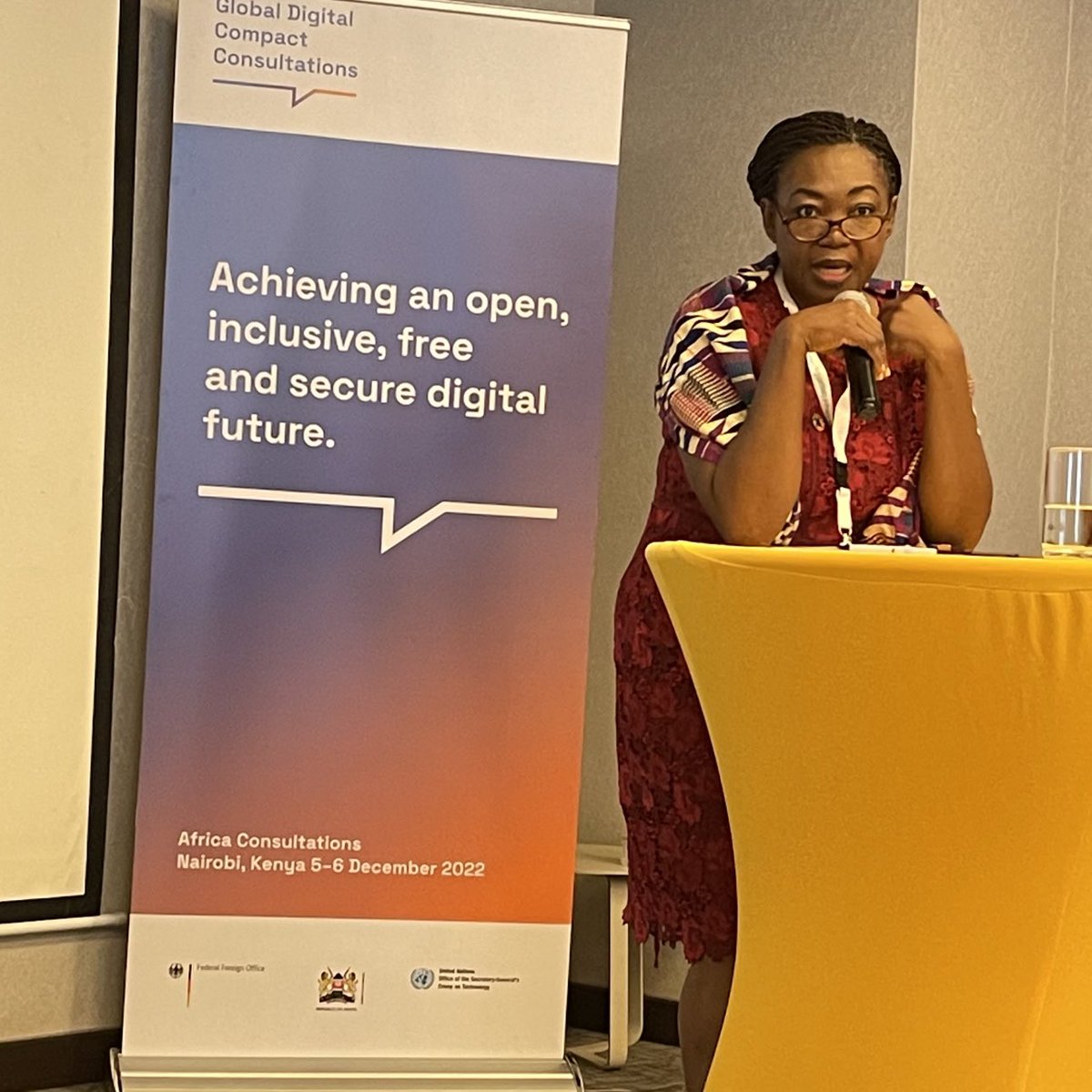 This is ⁦<a href="/nnenna/">Nnenna</a>⁩ from ⁦<a href="/webfoundation/">World Wide Web Foundation</a>⁩ speaking about civil society engagement: „it‘s time for digital cooperation. My concern is that there will be a wonderful event in NY in 2024 and everybody just walks away. Let it be a sustained process“  #GlobalDigitalCompact