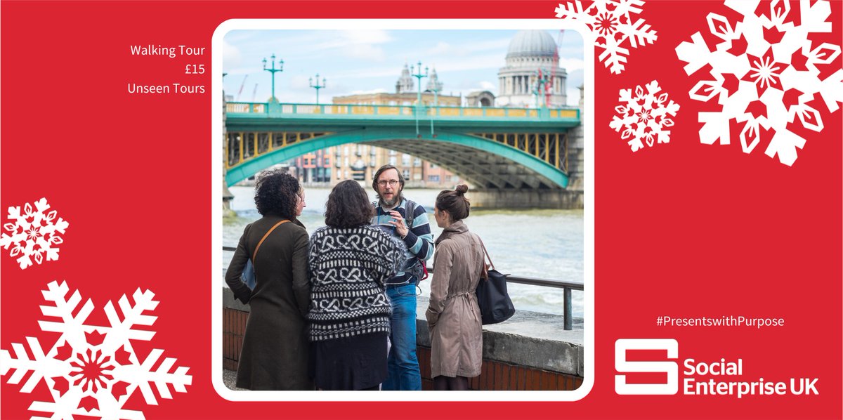 #SocialEnterprise gift idea for stocking fillers: These walking tours are curated by Unseen Tours who provide training and work opportunities for people affected by homelessness.

Discover #PresentswithPurpose this Christmas with the SEUK Gift Guide ➡️ ow.ly/NNjJ50LShQ6