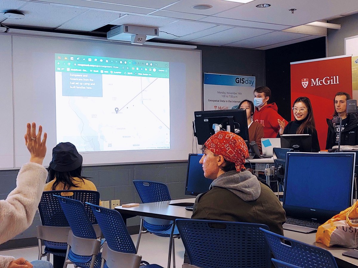 asaha954's tweet photo. #neogeoweb wow McGill GISDay can be found on the ESRI GISDay website!! Very proud of being able to showcase our projects &amp; advertise geog384 on that day☺️ https://t.co/OYgov2xnYg