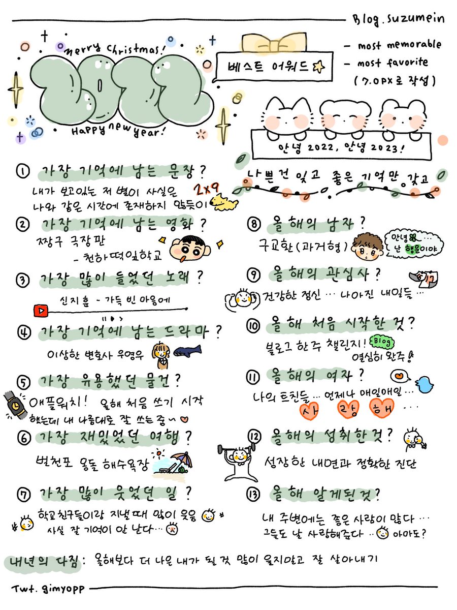 베스트 어워드 해봣뜹니다💬… 재밌으니까 해보새요