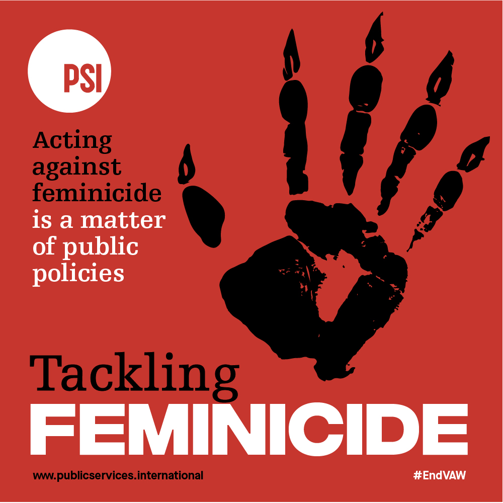 PSIglobalunion's tweet photo. We can no longer stand by as women are murdered only because they are women – Acting against feminicide is a matter of public policies.
#RatifyC190 #EndVAW #Femicide https://t.co/zyb26KXLsS