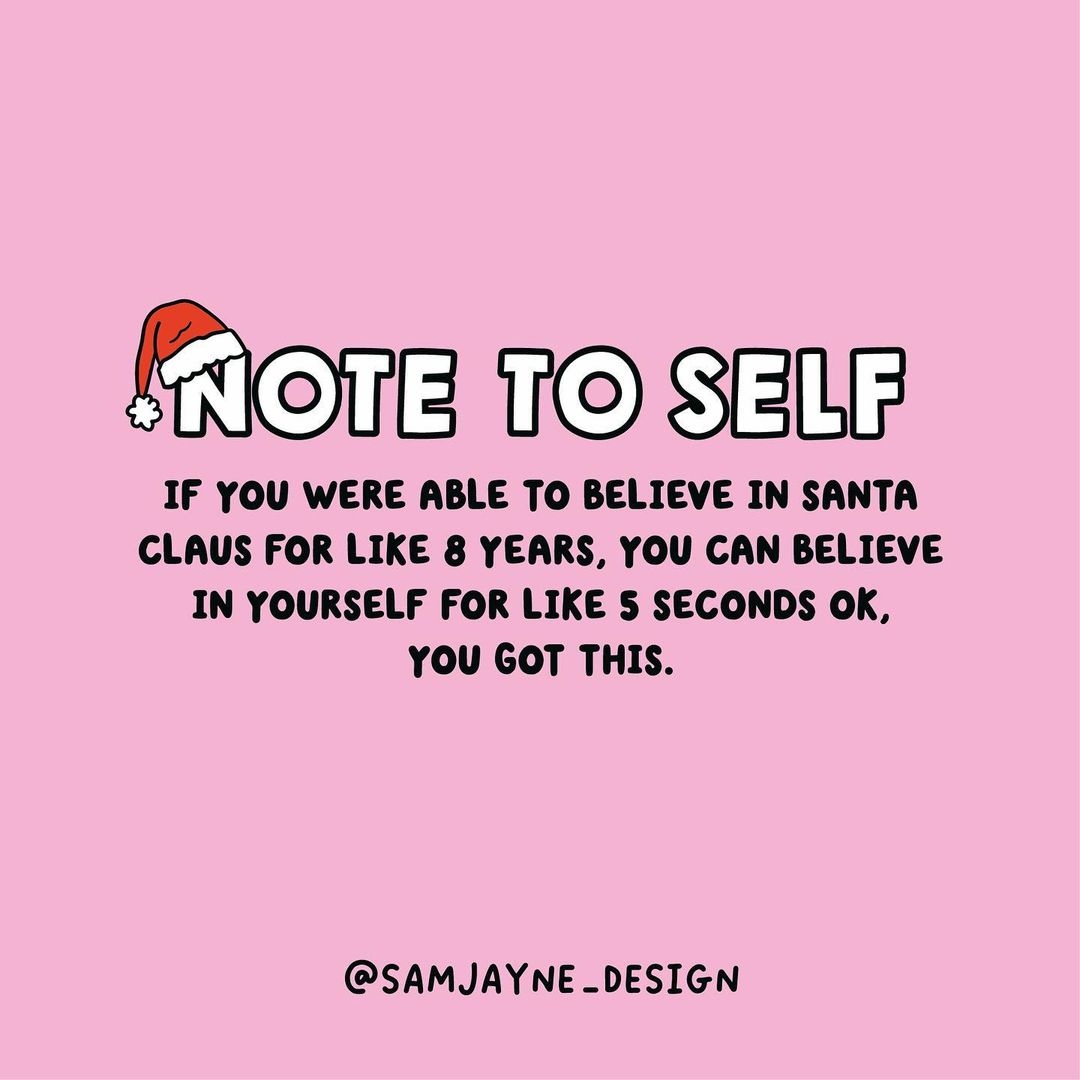 Your Monday reminder courtesy of @samjayne_design. Though it confuses me a bit because it implies Santa isn't real, which we all know is absolute nonsense. 🎅 Have a lovely Monday everyone! 🎄