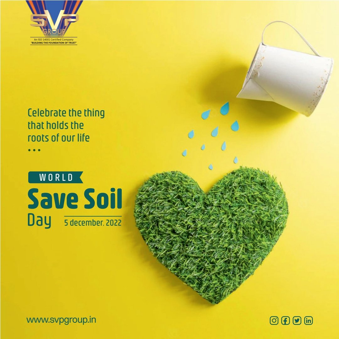 svpgroupbuilder's tweet photo. SVP Group urges everyone to take a stand and pledge to strengthen our resolve to make our soil healthier and safer.

#Worldsoilday #savesoil #soilday #SecondHome #propertyinvestment #Bestrealestateingaziabad #Realestateindelhincr #Svpgroup #Svpbuilders #Svpbuildersghaziabad https://t.co/E2tScnfHod