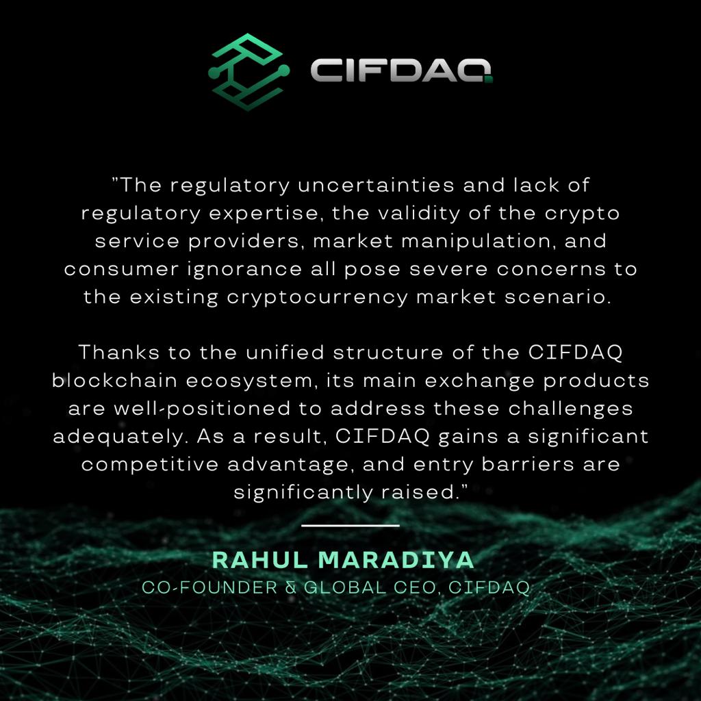 Rahul Maradiya, CIFDAQ Co-founder &amp; Global CEO shares his view on the unified structure of the CIFDAQ blockchain ecosystem. 

To know more about CIFDAQ:
linktr.ee/cifdaq

#cifdaq #blockchain #innovation #blockchainecosystem #crypto #market #exchange