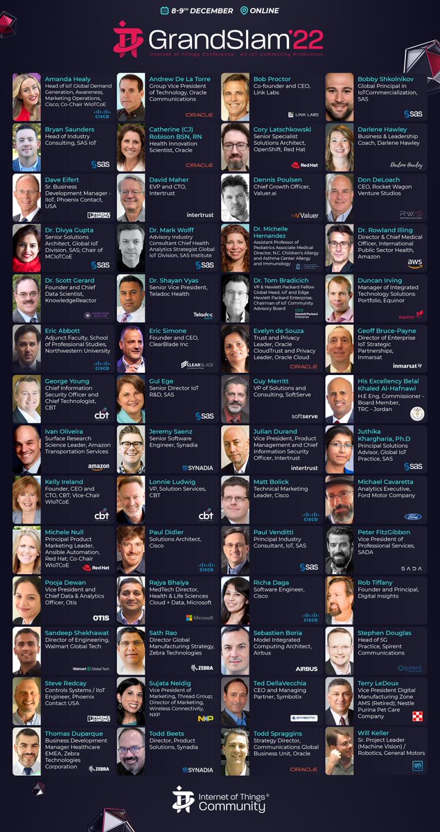 IoTchannel's tweet photo. Just 3 days before the @IoTCommunity @IoTSlam '22, Live Thursday-Friday, Dec 8th-9th. Join IoT Thought Leaders across the OT/IT space as they share their insights on the latest trends and developments across the IoT landscape.
https://t.co/i6VivLXxRL
Free and Online
#IoTCommunity https://t.co/ti7uaLNEHC