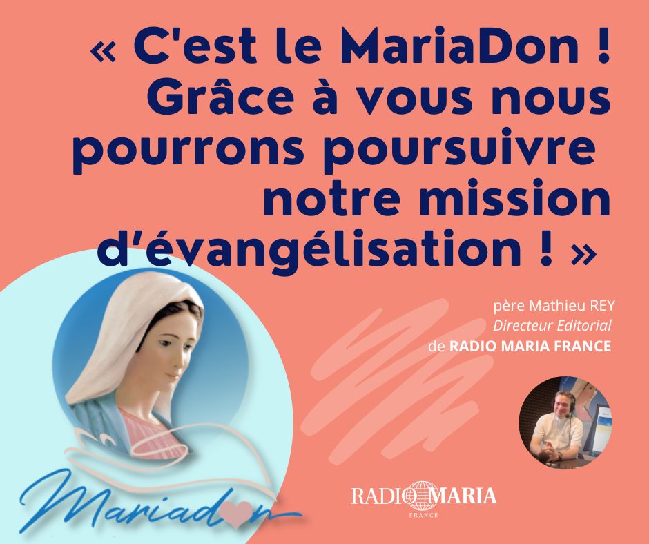 RadioMariaFr1's tweet photo. Le #MariaDon du 6 au 9 décembre 2022.
« #Merci à tous, je compte sur vous ! » @RadioMariaFr1
https://t.co/HGnUxyjXcK https://t.co/XNoJI9aINE