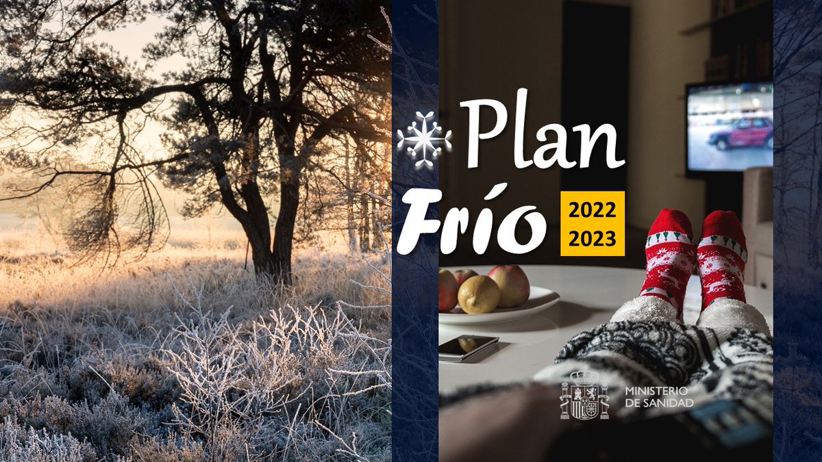 sanidadgob's tweet photo. ❄️Ante la bajada de temperaturas

✅Mantente siempre al tanto de las previsiones meteorológicas antes de salir de casa

✅Sigue las recomendaciones del Plan Frío 2022/23 y suscríbete gratuitamente al servicio de alertas y niveles de riesgo

https://t.co/1H4a4JUbe8

#PlanFrío2022 https://t.co/58r4pjA2RV