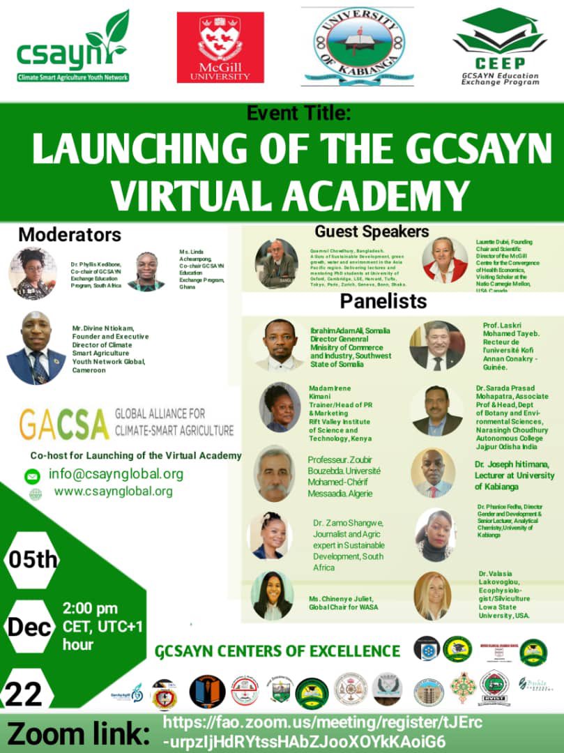 The #GCSAYN #youth academy launch starting now! The virtual event is co-convened by #GACSA
Join now ⬇️
Zoom ID: 95642399970
Passcode : 14187310