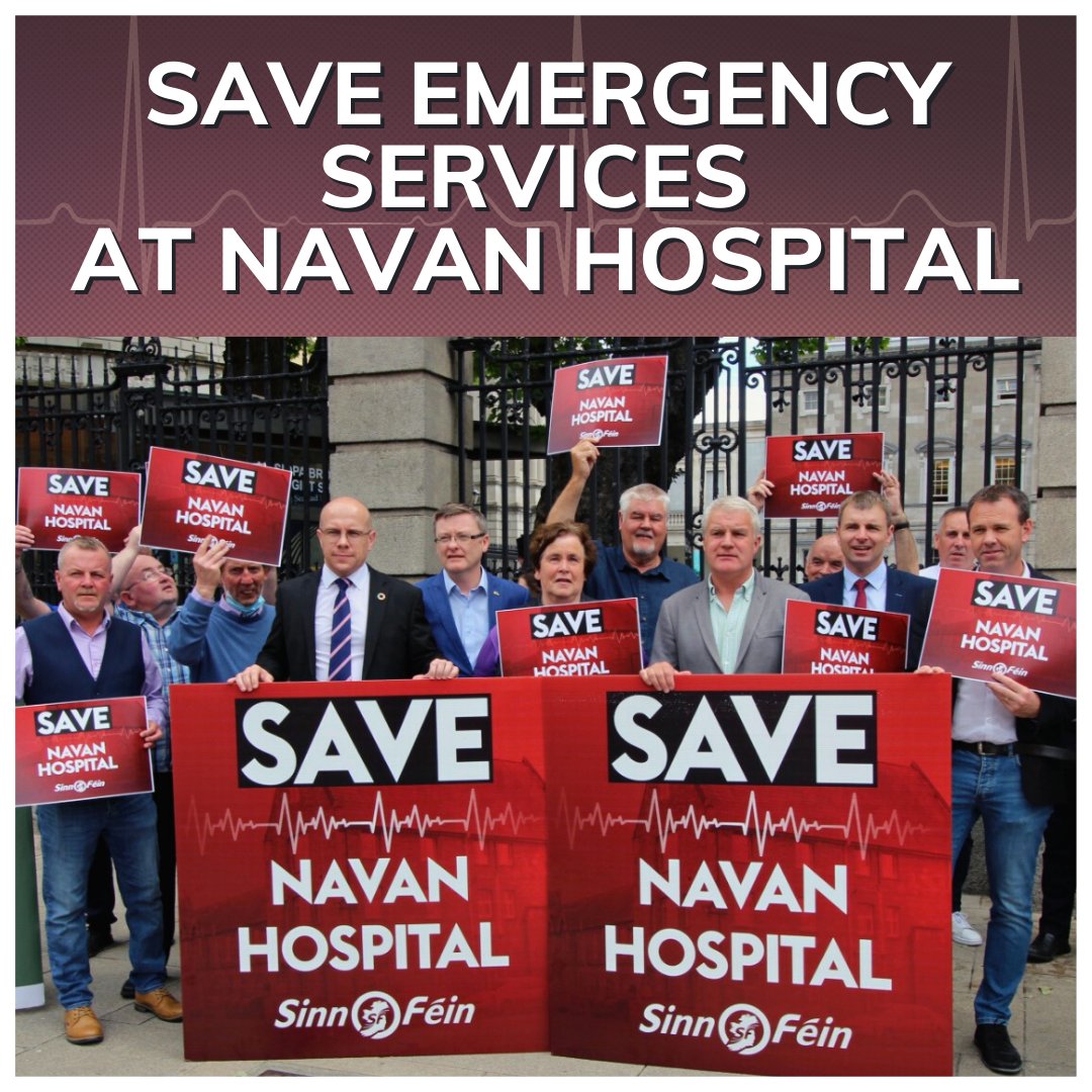 sinnfeinireland's tweet photo. Government must intervene and end threats to Navan A&E services - @JohnnyGuirke and @orourke_darren
“Instead of unilateral changes to services, we need to see an urgent plan to invest, enhance and address any safety concerns.”
https://t.co/aVtnVrApp3
#SaveNavanHospital https://t.co/lQg4o1fmgA