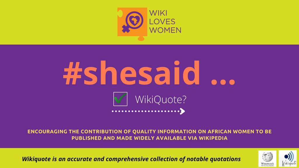 WikiLovesWomen's tweet photo. 3,462 South African women are listed as notable on @Wikidata, & 2,077 have articles on English @Wikipedia. Until the #CapeTown2022 #shesaid drive last week, only 22 had entries on Eng @Wikiquote; we've added another 24. Join us and give SA women a voice during #16daysofacivism. https://t.co/Mhzu0RBUhu