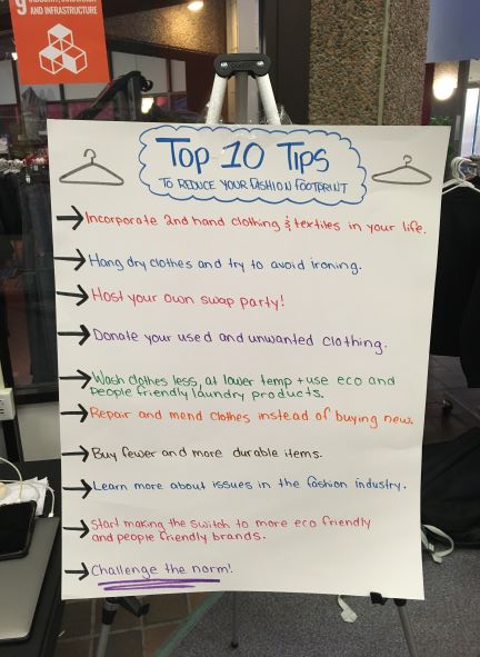 Yet more students engaging their community! This group organized &amp; ran a campus Pop-Up Fair &amp; Clothing Swap👖🧥  Interactive activities highlighted the impacts of the global fashion industry on oceans &amp; poverty, &amp; the role of innovation &amp; partnerships in finding solutions. #SDG14