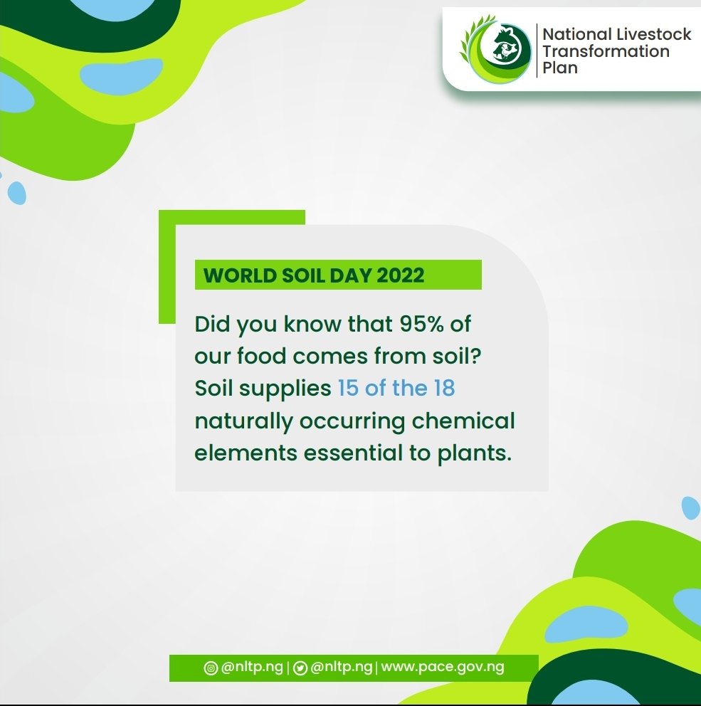 NLTP_NG's tweet photo. Soil nutrient loss is a major soil degradation process threatening nutrition and is recognized as being among the most important problems at a global level for food security and sustainability all around the globe.

World Soil Day 2022 (#WorldSoilDay) and its campaign (1/2) https://t.co/1J3LQ8mWaB