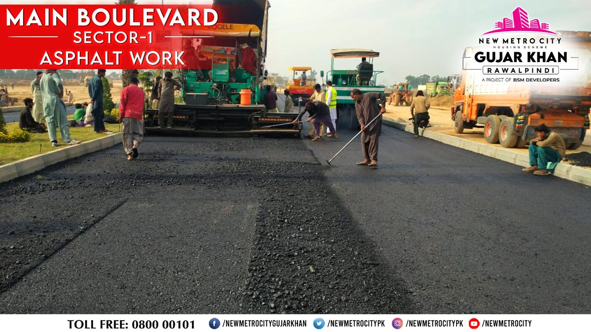 newmetrocitypk's tweet photo. Infrastructure is the key to opening the doors of development. Asphalt Work at Main Boulevard Sector-1 𝐍𝐞𝐰 𝐌𝐞𝐭𝐫𝐨 𝐂𝐢𝐭𝐲 𝐆𝐮𝐣𝐚𝐫 𝐊𝐡𝐚𝐧 Site is in full progress.

https://t.co/3HwWEpE1He 

#NewMetroCityGujarKhan #AsphaltWork https://t.co/0ZCaSYjTqo