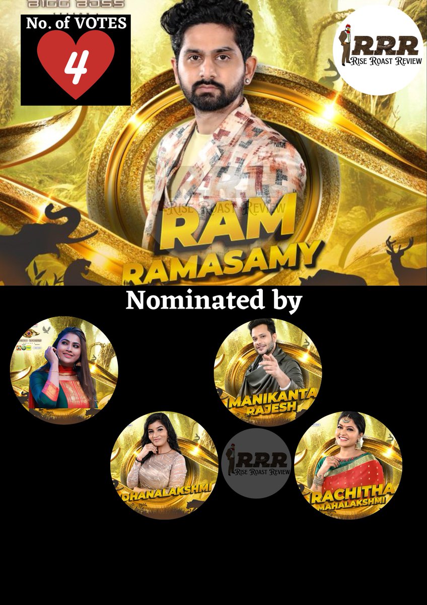 RiseRoastReview's tweet photo. #Day57 #eviction process
#RamRamasamy
got #nominated
with 4 #Votes
#BiggBossTamil #BBTamilSeason6 #bbTamil #bbtamil6 #Ram #PR
#vote #BiggBossTamil6 #RamPR #elimination #BBTamilSeason6 #BiggBoss #பிக்பாஸ் #vijaytelevision https://t.co/jkjfyu4zIR