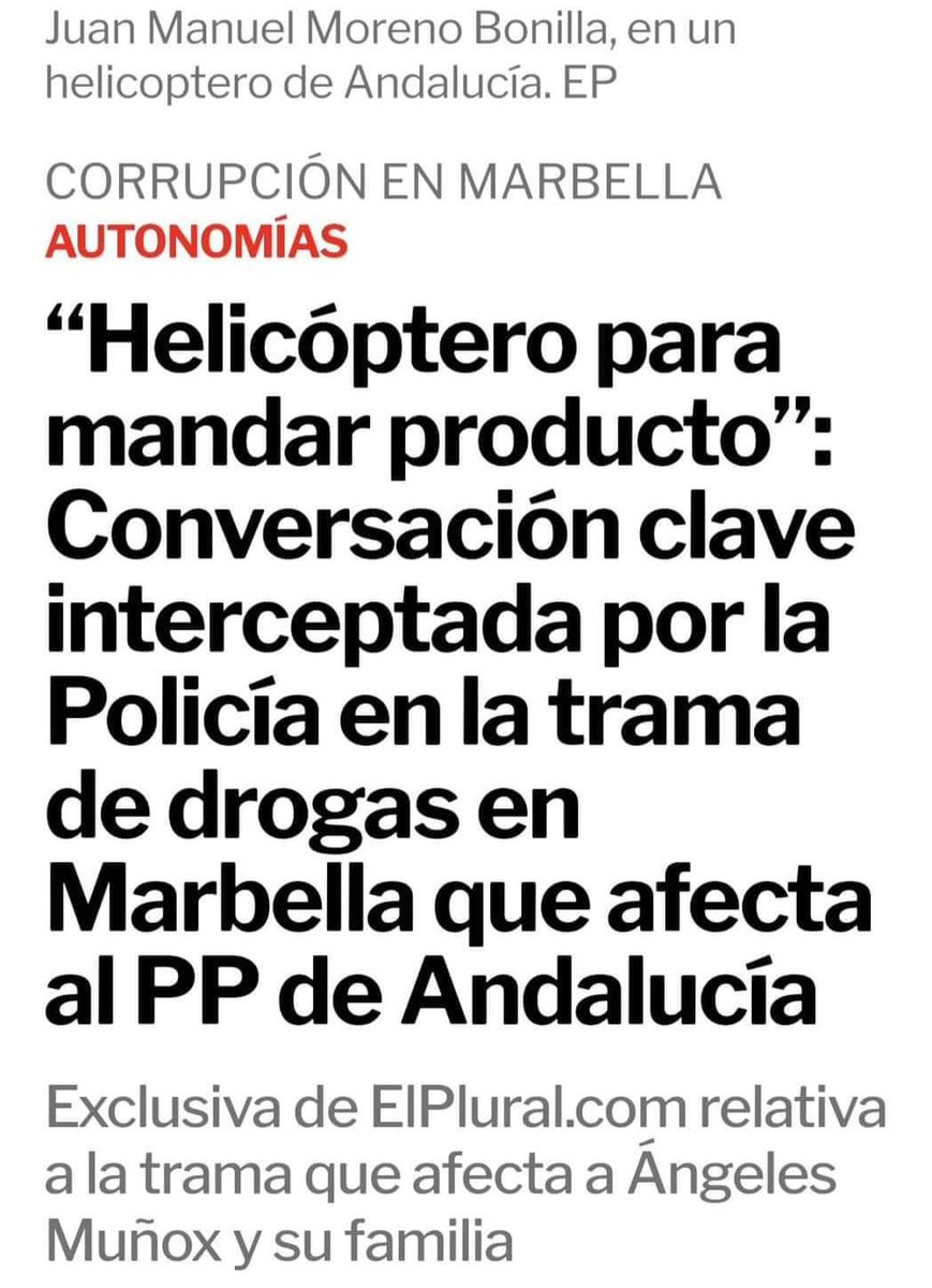 BobRepublica's tweet photo. Helicóptero para mandar producto en Marbella, clave utilizada por la Mafia Genovesa. 
Son todo unos profesionales del Narcotráfico...Con razón se ven tantos helicópteros.....@ppopular  @NunezFeijoo https://t.co/BO5MilIqEG