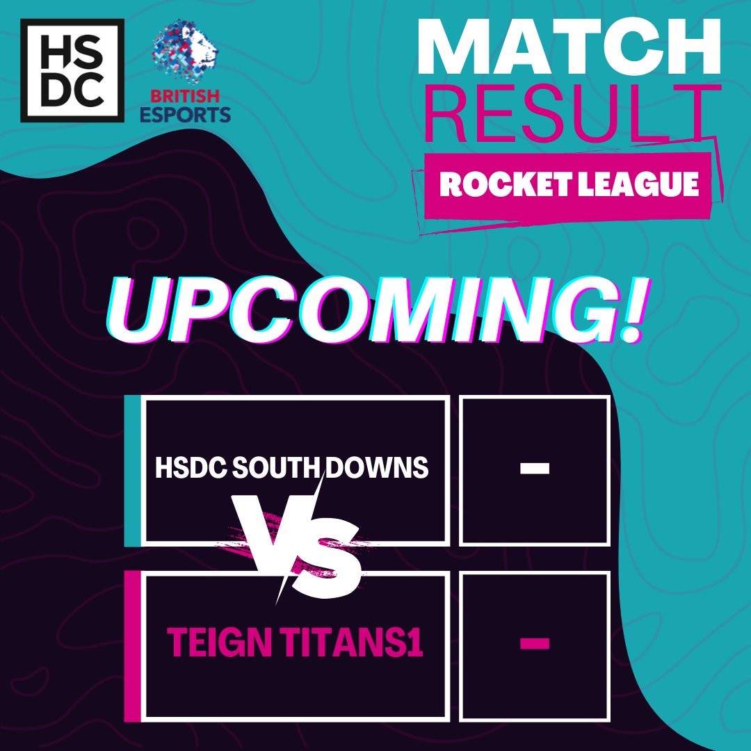 Our South Downs Rocket League A team play against Teignmouth Community School this week, we're still aiming for the top of the group so this is an important match for us! 👊

Goodluck to all those participating! 🏆