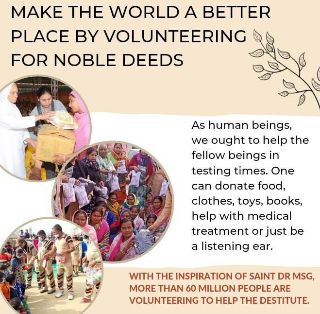 _Annu6's tweet photo. Let's pledge on this  #InternationalVolunteerDay to be kind, and serve the destitute in every possible way like Dera Sacha Sauda volunteers they are always ready to help the needy one, with the inspiration of Revered Saint Ram Rahim Ji 😇🙏
#TogetherActNow https://t.co/5nDExoMVSp