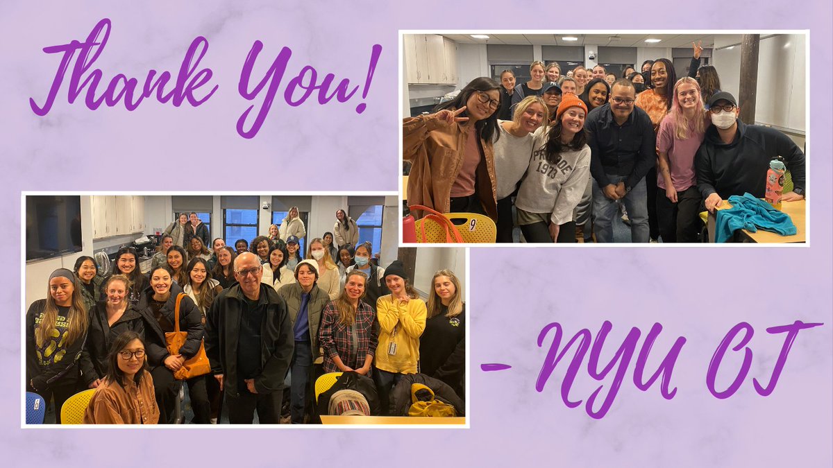 Assistant Professor @GraceKimOT  & the Department are sending a huge thank you to Ron Spitzer & Kenny Rodriguez for coming in to share their experiences of life after stroke in our Neurorehabilitation class. Your vulnerability, insights, and perspectives were invaluable!