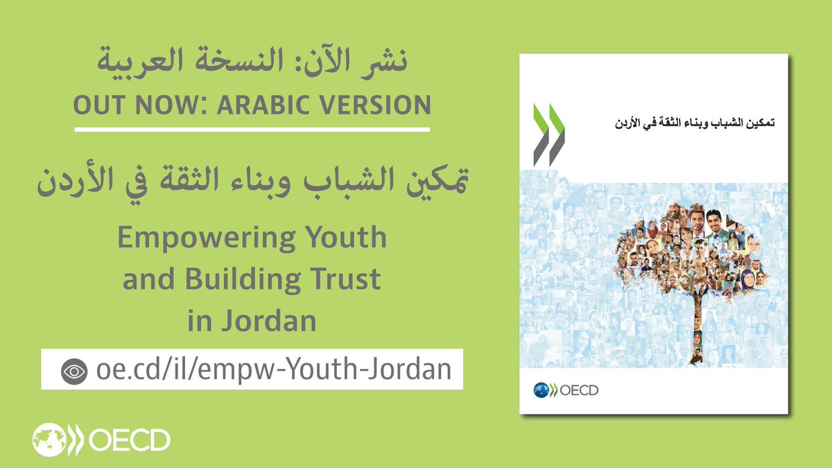 OECDgov's tweet photo. #Outnow 📢 Arabic version of the report "Empowering Youth and Building Trust in #Jordan"

Report analyses the governance arrangements to mainstream #youth’s considerations in #policymaking and to promote their #engagement in public and political life.

👉 https://t.co/WcUJh7dT3d https://t.co/4LZAJhd2HJ