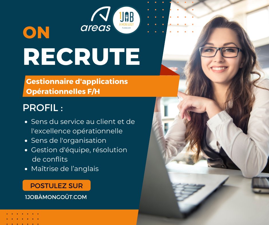 🔎 À la recherche d’un poste avec du goût ?
👉 Gestionnaire d'Applications Opérationnelles F/H à La Défense.
Devenez un pont entre les utilisateurs opérationnels et le service informatique pour participer à l'excellence opérationnelle.

Postulez par ici :👉lnkd.in/eC-XQBvS
