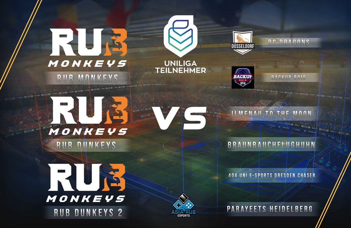 Spieltag 05.12 <a href="/uniligaGG/">Uniliga</a> Monkeys: 

Monkeys - <a href="/ddorf_gaming/">Düsseldorf Gaming</a>  (20:00) 
Monkeys - Backup Bois  (22:00)

Dunkeys - Ilmenau to the Moon  (20:00) 
Dunkeys - BraunbauchFLUghuhn (21:15)

Dunkeys 2 - 404 Uni E-Sports Dresden Chaser (20:00) 
Dunkeys 2 - Parayeets Heidelberg (21:15)