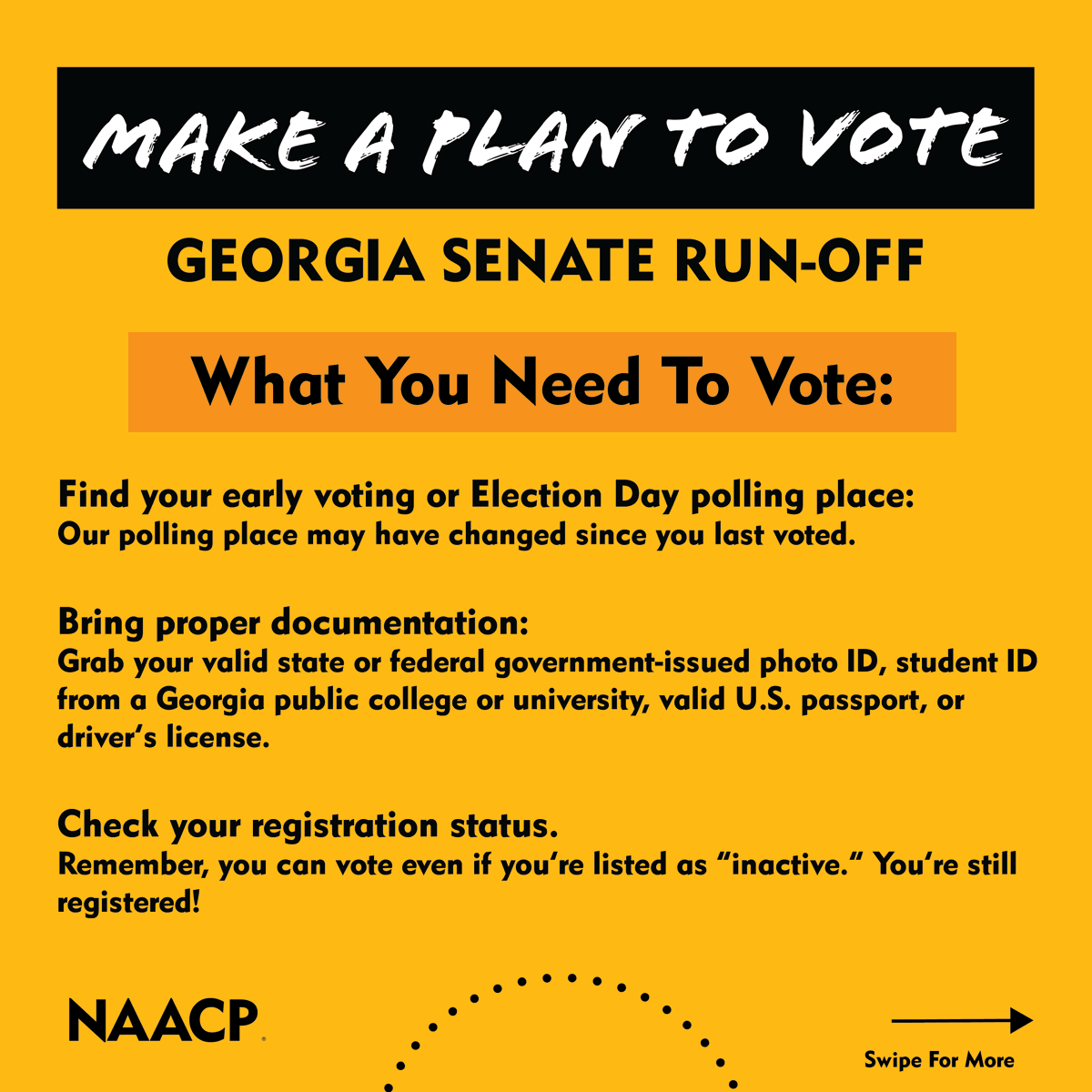 NAACP's tweet image. Georgia - let's get to work. #TogetherPowerVote 

 bit.ly/3XCBqqV
