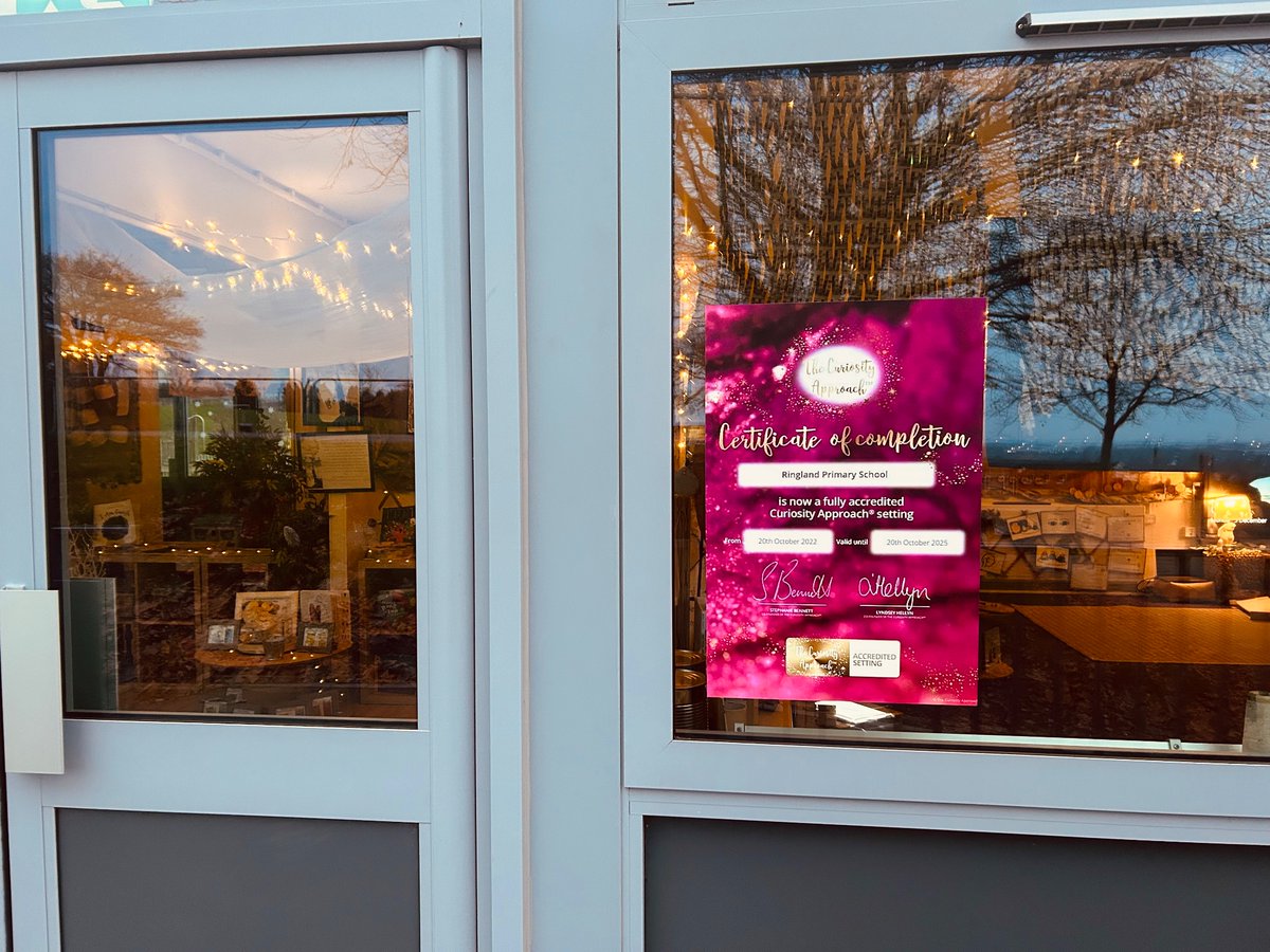 RinglandPrimary's tweet photo. Our new sign has arrived 🥰 #curiosityapproach #accreditedsetting @welovecuriosity @EAS_EarlyYears https://t.co/XPgjJThrmP