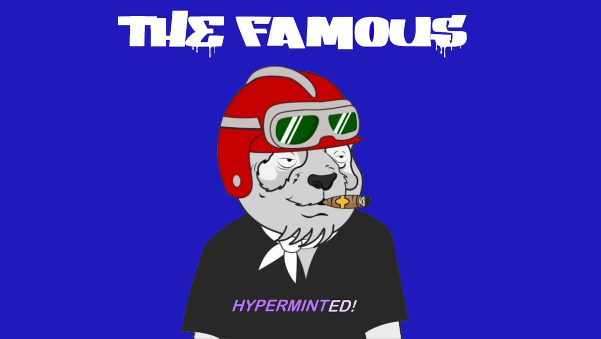 TheFamous is ‘Hyperminted”! 
We are happy to share that we will use @Hypermint top and secure solutions and collab with its team to create and manage NFTs in our Famous Factory for our collections, starting by the genesis 'Famous Gang', and the ones for artists.