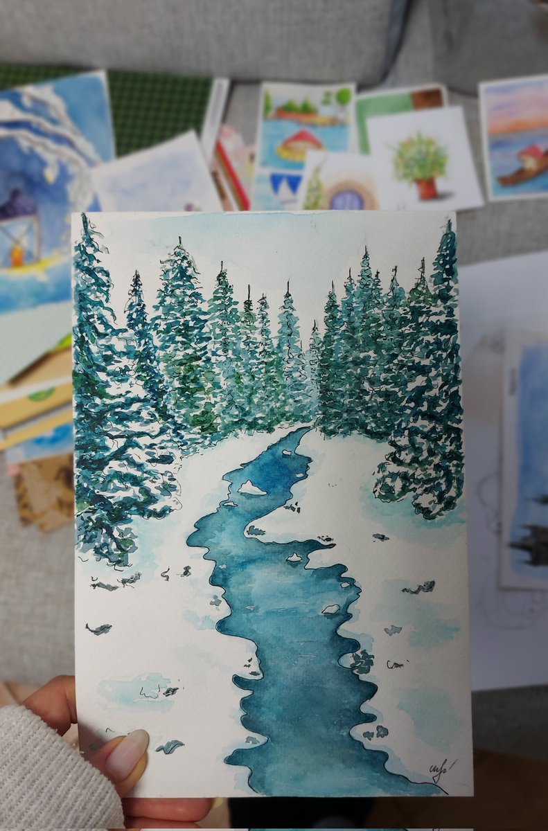 some 💧 watercolor winter things 🤍❄️🌲
would you like to see more traditional painting?
#NFTs #NFTartist #watercolor #NFTCommmunity #NFTartist