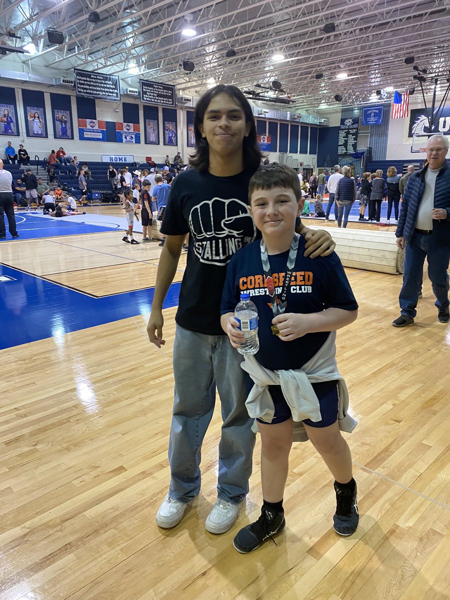 CorespeedGym's tweet photo. Ada boy Owen! First rookie tourney! First place!  True rookie winning is priceless!  #TexasUSAWrestling! With Owen, is my son Vincent Vega 132lb Hutto Highschool   He went 4-1 in duals this past Friday!#Growthe Sport!#YouthWrestlersToCoaches! https://t.co/lowF6ShMlO