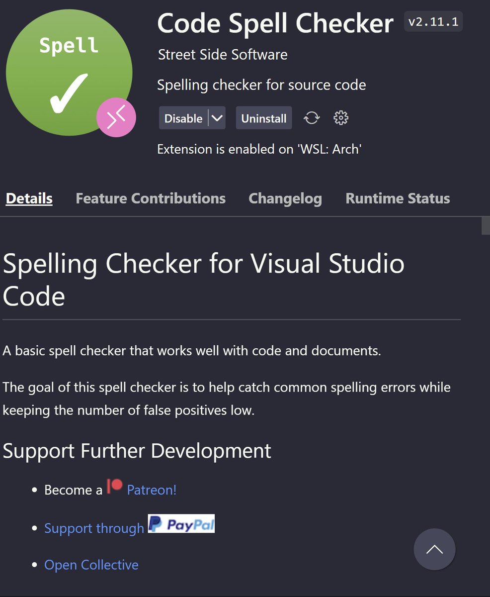 ocodista's tweet image. Uma extensão do VSCode que me ajuda muito no dia a dia (mais do que eu gostaria) é essa Code Spell Checker.

Se você programa em inglês, pode baixar que tenho certeza que vai se surpreender com os erros.

Direto pego erro de dev americano tb, e tá td bem.

cc @sseraphini